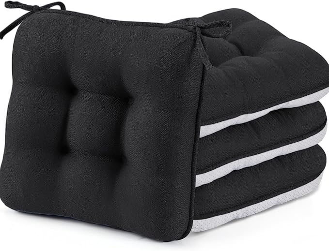 BETU Chair Cushions for Dining Chairs,3.5" Thick Kitchen Table Chair Pads with Ties,Non Slip Backing and Covers,Seat Cushion for Dining Room,Bar,Patio Chairs,20"X20"X3.5"