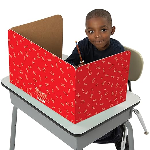 Really Good Stuff Standard Privacy Shields Set of 12, Blue, Red & Green in Matte. Enhance Focus and Create a Distraction-Free Learning Environment, Desk Dividers Perfect for The Classroom