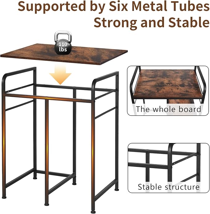 Sedegn Home Printer Stand with Charging Station, 24x18 Inches Stands for Large Printer, Printer Shredder Stand with Storage for Home Office, Table for Fax Machine/PC Tower (Rustic Brown)