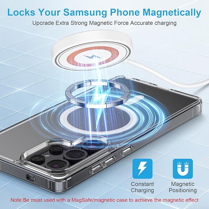 Wireless Charger for Samsung S26 Ultra 2Pack 15W Samsung Magnetic Wireless Charger Fast Charging Pad for Galaxy S26 S26+ S25 FE S24 S23 S22 S21 Z Fold 7 Google Pixel 10a 10 Pro XL, with USB-C/A Ports