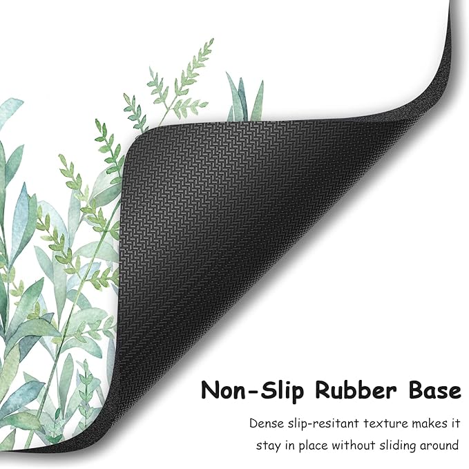 Dapesuom Small Mouse Pad, 6 x 8 Inch Thick Rubber Premium-Textured Non-Slip Portable & Washable Mini Mouse Mat for Women Men Wireless Laptops Keyboard Tray Gaming Computer Office Travel, Green Leaves