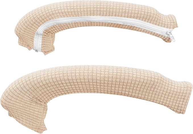 FORCHEER Office Chair Armrest Cover with Zipper 15inch Stretchable Water Resistant Computer Office Chair Arm Rest Slipcover for Desk Chairs Arm 2Pack-Beige