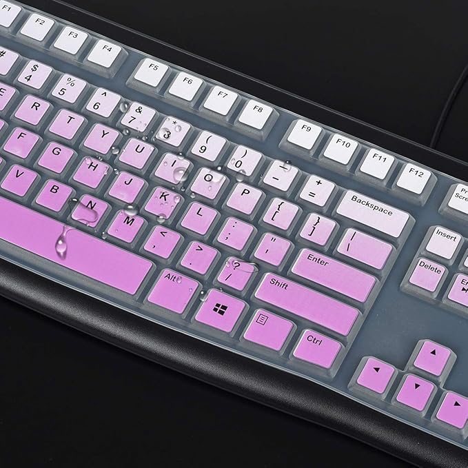 Keyboard Cover for Logitech K120 & MK120 Wired Keyboard, Logitech K120 Keyboard Skin Protector - Gradual Purple
