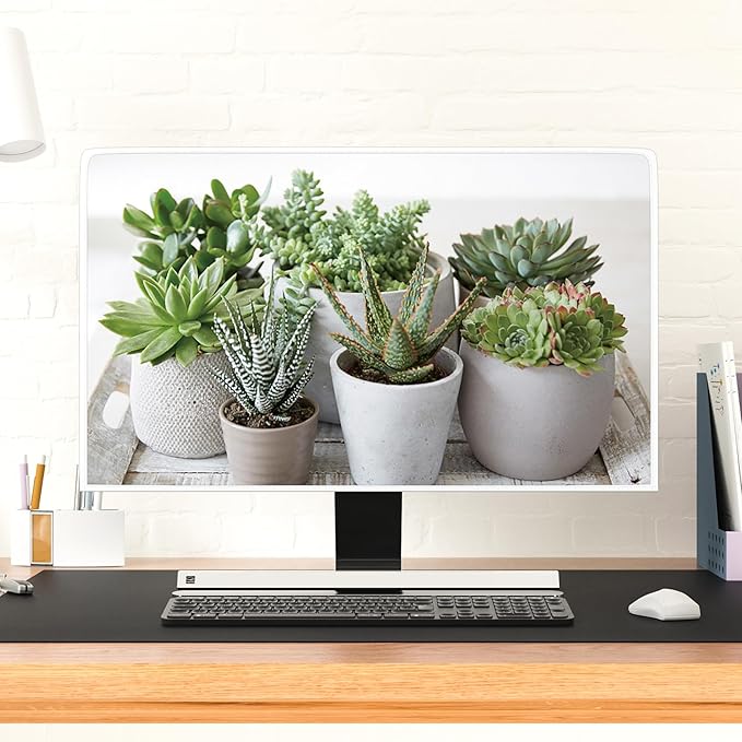 Green Botanical Waterproof 22, 23, 24, 25 Inch Anti-Static Dustproof LCD/LED/HD Decorative Potted Plant Panel Case Computer Monitor Covers Sleeve Compatible with PC Desktop and TV
