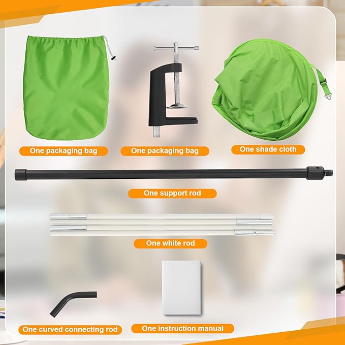 Green office cubicle desk shade，Portable Office cubicle Shade to Block Overhead Light，Adjustable Desk Shade for Cubicle to Block Light & Reduce Glare