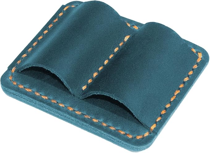 Handmade Leather Pen Holder Clip Notebook Pen Loop Stylish, notebook pen pencil holder clip and Practical Pen Organizer (Blue)