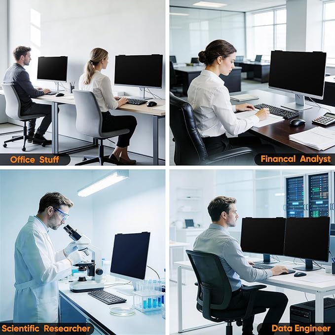 Privacy Screen for Computer Monitor 24 Inch, Anti-Blue Light Screen Protector for Eye Health, Hanging Type, Computer Screen Privacy Shield for Desktop Monitor, Suitable for Office or Home Use