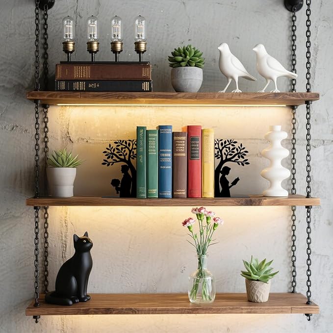 Tree of Life Bookends Decorative Metal Bookends Couple Book Ends for Shelves Reading Decor Bookshelf Decor Book Organizer for Desk Bookshelf Home Office Couples and Book Lovers Gift