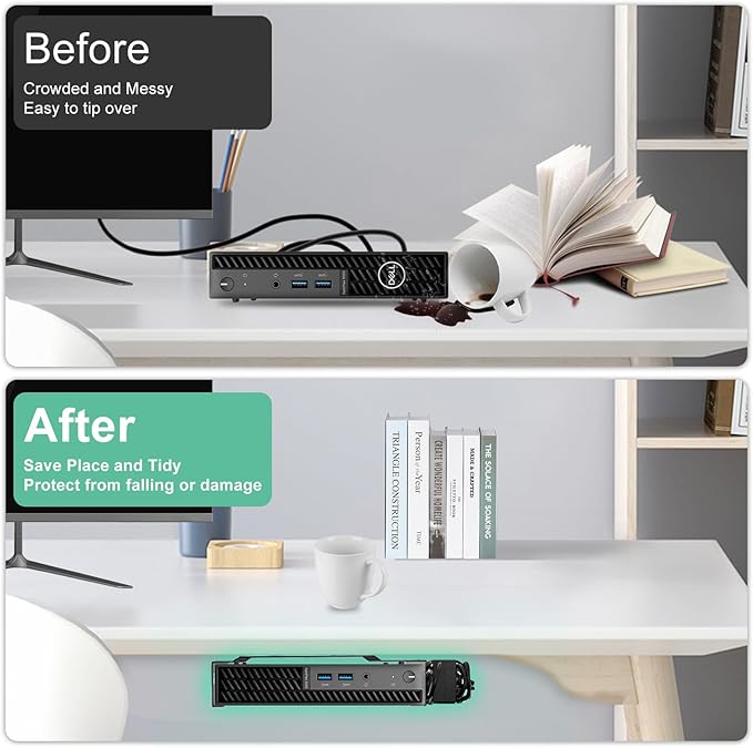 Mini PC Vesa Mount for Dell Micro Mount, for Dell OptiPlex Micro Form Factor Case, for MFF 7010 7080 5070 3000 7060 7090 3060 3040 3046 3050 3090 7080XE and More, VESA and Under Desk