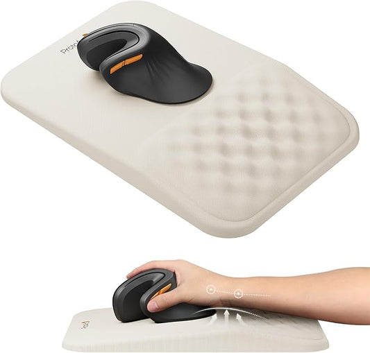 ProtoArc MP50 Ergonomic Mouse Pad with Wrist Rest, MP50 Mousepad with Massage Design, Soft Memory Foam and Non-Slip PU Base for Pain Relief, Desk, Home, Office, 12x8 Inches, Beige