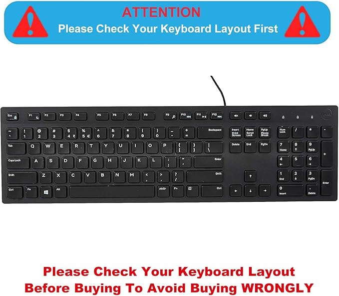 Keyboard Cover Skins Compatible with Dell KM636 Wireless Keyboard & Dell KB216 Wired Keyboard & Dell Optiplex 5250 3050 3240 5460 7450 7050 & Dell Inspiron AIO 3475/3670/3477 All-in one Desktop-Lovly