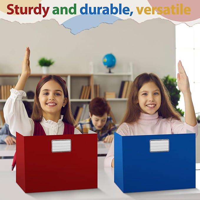 Sabary 24 Pack Privacy Folders for Students Desk Dividers Testing Dividers Standard School Privacy Coated Cardboard for Classroom Teacher Supplies Keep Eyes from Roving(Classic Solid,Colorful)