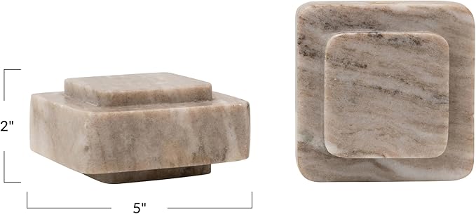 Bloomingville Heavy Duty Marble Bookends, Beige, (Pack of 4)