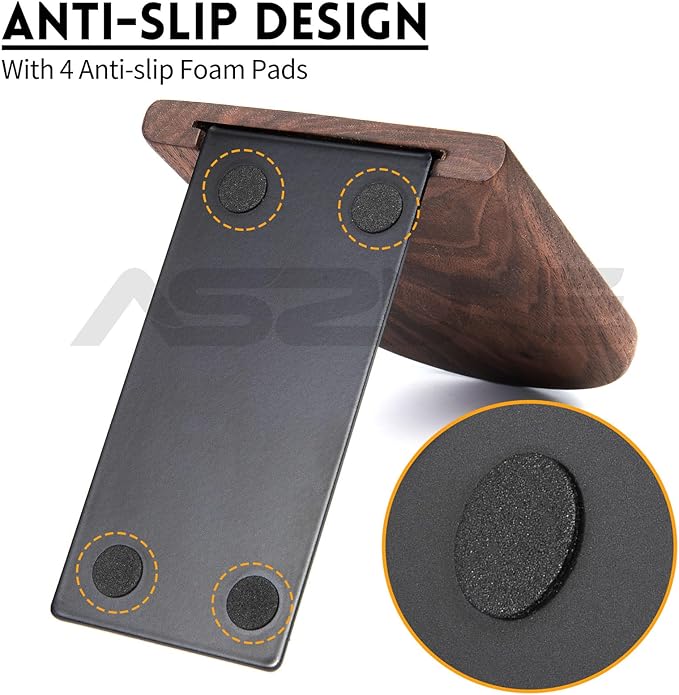 Book Ends Bulk, 4Pairs Walnut Heavy Duty Bookends, Holds Heavy Books, Non-Skid, Perfect for Office Desk