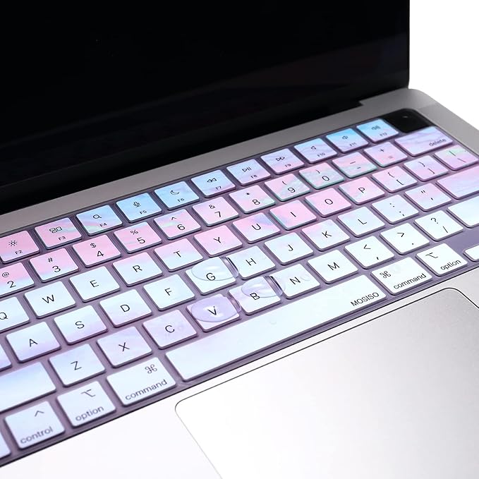 MOSISO Keyboard Cover Skin Compatible with MacBook Air 15 inch M3 A3114 M2 A2941/Air 13.6 A3113 A2681/Pro 14/16 M4 M3 M2 M1, Colorful Clouds
