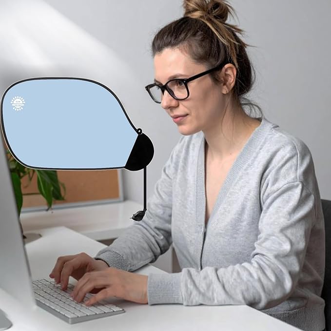 Cubicle Privacy Screen & Adjustable Desk Canopy, Office Partition Shade to Block Overhead Light & Reduce Monitor Glare, Portable Light Shield for Computer Monitors and Laptops (Blue)