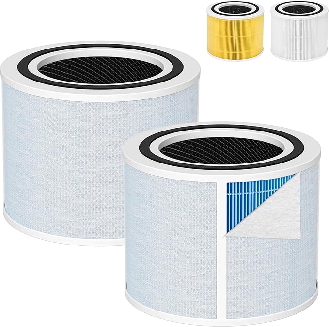 Core 300 Smoke Replacement Filter for LEVOIT Core 300-P Core 300 Core 300S Core 300S-P VortexAir Air Purifie-r, Core 300-RF, 4-in-1 Activated Carbon Filtration System, 2 Pack, Blue