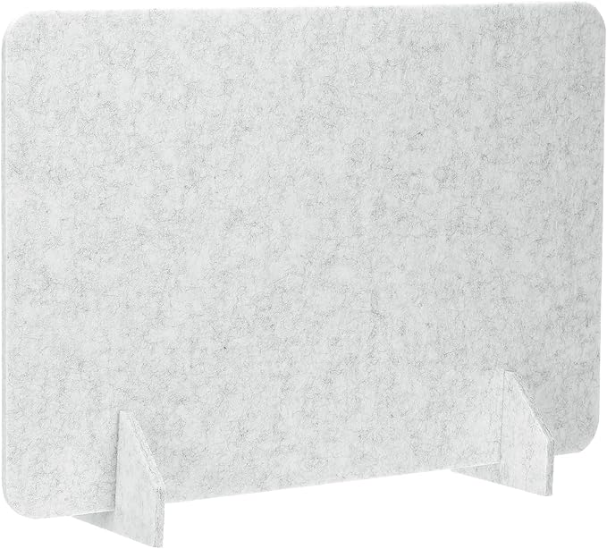 PATIKIL Desk Dividers 24" x 16", 1 Pack Desk Privacy Panel Freestanding Noise Reducing Partition Acoustic Panel with 2Pcs Support Feet for Testing Office Home Library, Light Gray Style A