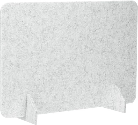 PATIKIL Desk Dividers 24" x 16", 1 Pack Desk Privacy Panel Freestanding Noise Reducing Partition Acoustic Panel with 2Pcs Support Feet for Testing Office Home Library, Light Gray Style A