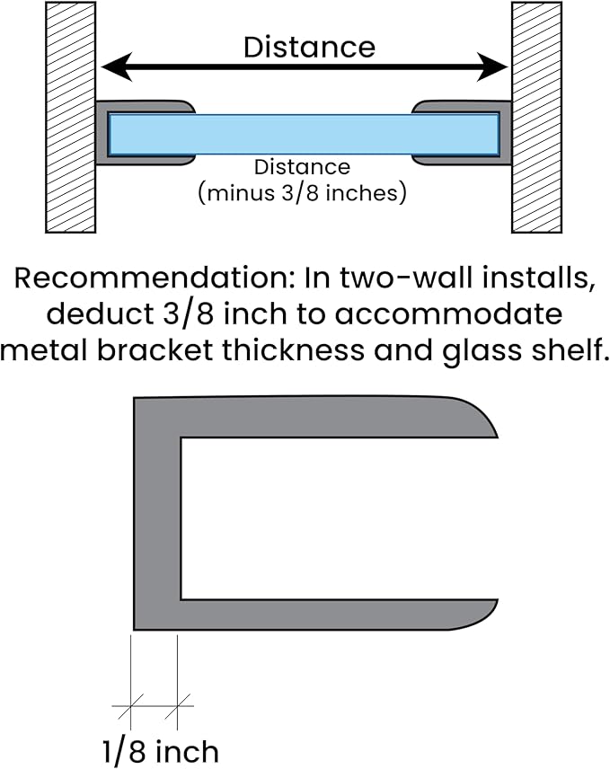 Dulles Glass Floating Shelf Brackets, Square Clamps Heavy Duty, Oil Rubbed Bronze, for Glass, Wood, Acrylic Wall Mounted Shelf Support. 1 Piece