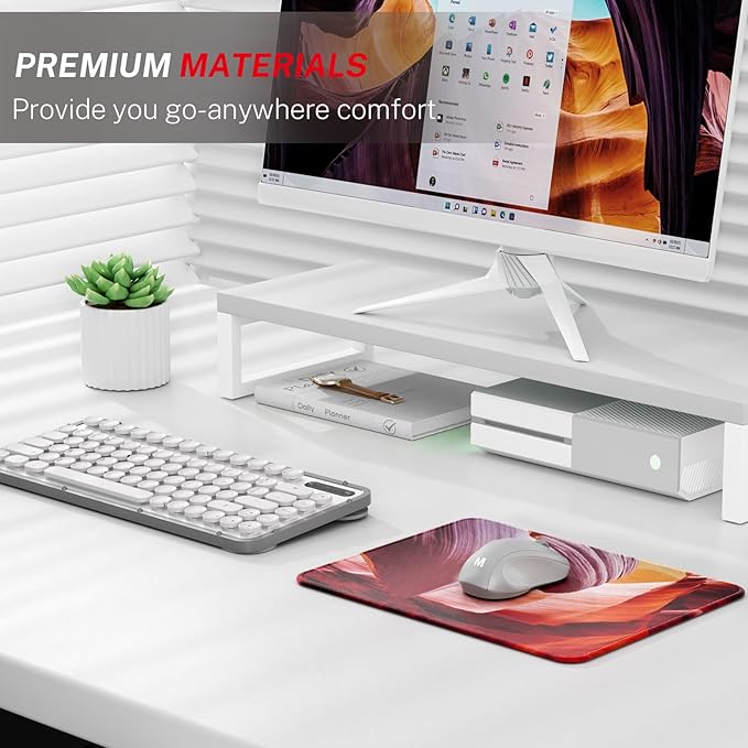 MROCO Mouse Pad [30% Larger] with Anti-Fray Stitched Edges, Premium-Textured Waterproof Surface, Non-Slip Rubber Base, Computer Mouse Mat for Laptop, Office & Home, 8.5 x 11 in, Antelope Canyon