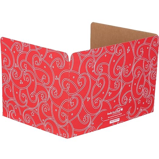 Really Good Stuff Standard Privacy Shield, 3 Group Colors, Set of 12, Star & Swirl Matte Finish in Red. Reduces Distractions, Help Focus and Keep Eyes from Wandering