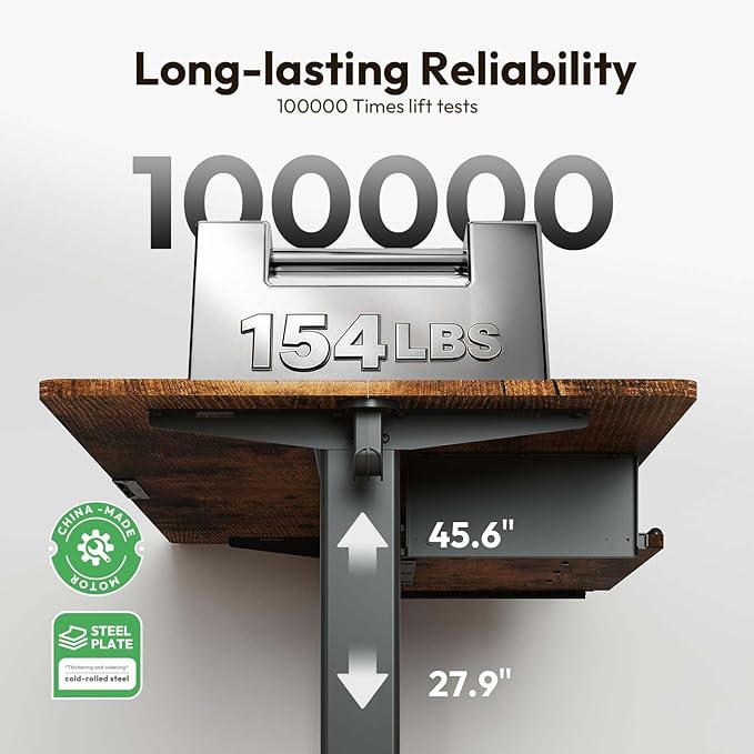 Electric Standing Desk with Keyboard Tray,55x24 inches Adjustable Height Stand Up Desk,3 Preset Heights,Equipped with Hooks,Raising Desks for Home Office and Computer Workstation,Brown