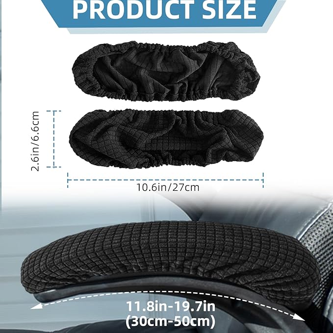 Office Chair Armrest Covers Set of 2, Stretch Armrest Protectors for Desk Chair, Removable Washable Arm Covers, Black