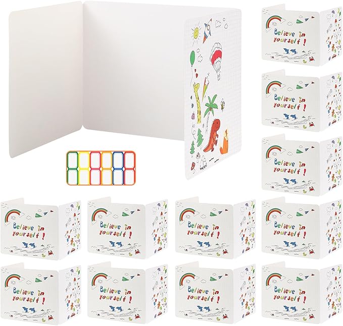 Privacy Boards for Student, 12 Pcs Desk Dividers for Students, Cardboard Privacy Folders, Privacy Shield Folder Boards, Classroom Divider Shield for School Teachers Home (Believe in Yourself)