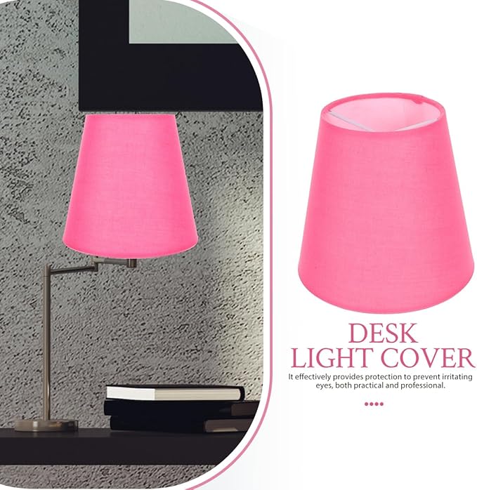 LALAFINA Clip-on Table Lamp Shade 5.51X5.51X5.11In Wear-Resistant Fabric Lamp Cover for Desk Lamps Soft Cozy Warm Light Shade for Bedroom Living Room