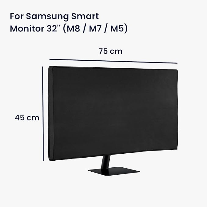 kwmobile Monitor Cover Compatible with Samsung Smart Monitor 32" (M8 / M7 / M5) - Dust Cover Computer Screen Protector - Black