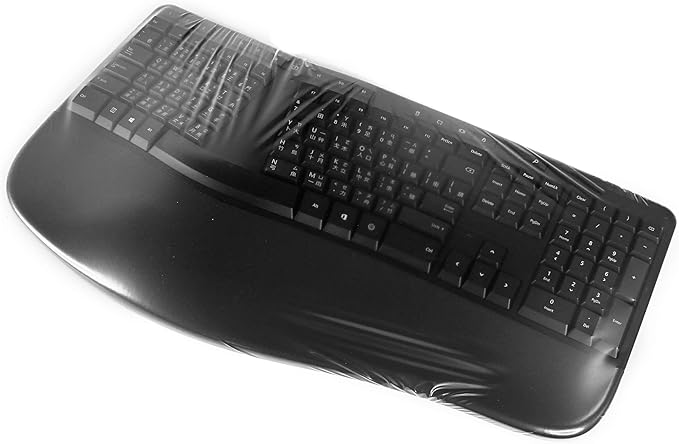 Universal KeyboardCap. Fully Covered Flat Style 0.025mm Waterproof Anti-Dust Desktop Keyboard Cover with Numeric Hospital/Dentist Use (Large Size 3 Pack)
