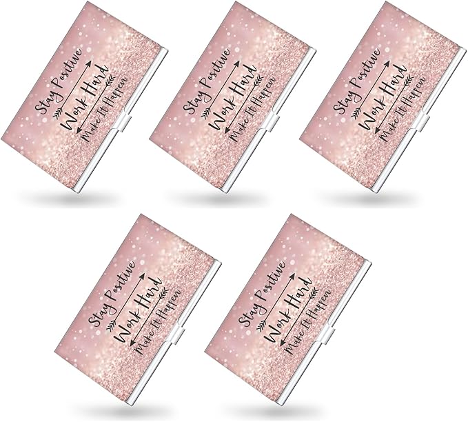 Business Card Holder，Color Printing Men's and Women's Business Card Case，Ultra-thin Metal Business Card Organizer，Carry-on Pocket Wallet Business Card Holder
