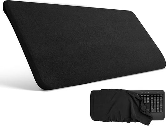 Keyboard Dust Cover, Covers Standard and Full-Size Mechanical Gaming Keyboards, Stretch Fabric Anti-Dust Keyboard Sleeve Fits Keyboards from 17.9" x 6.3" to 20.5" x 8.7", (Black, L)