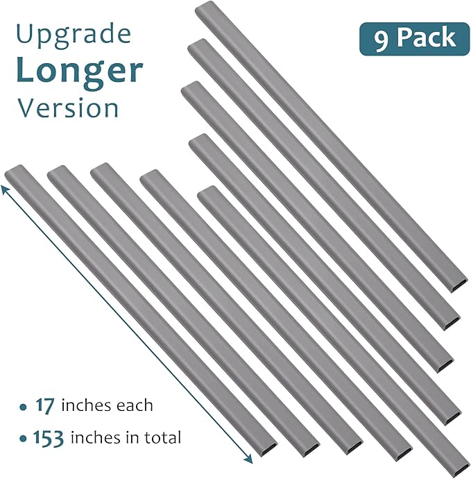 153in Cord Hider Wall, Wire Hiders for 3 Cords, Paintable Cable Cover for 2 Thick Extension Cables, Wire Concealer to Hide Cords Wall Mounted TV, 9X L17in X W0.95in X 0.47in, Grey