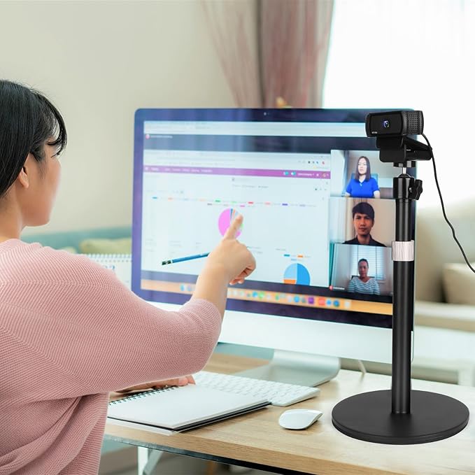 Mippko Webcam Camera Stand Phone Holder for Desk,1/4"-20 Threaded Compatible with Logitech Webcam C920 / C920S / C920x / C922 / C922x / C925e / C930 / C930e / C615 / C960,DSLR Camera/Smartphone
