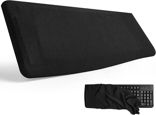 Keyboard Dust Cover, Covers Most 75% 80% 96% and Full Standard Size PC Keyboards, Stretch Fabric Anti-Dust Keyboard Sleeve Fits Keyboards from 14.9" x 5.9" up to 19.5" x 7.5", (Black, M)