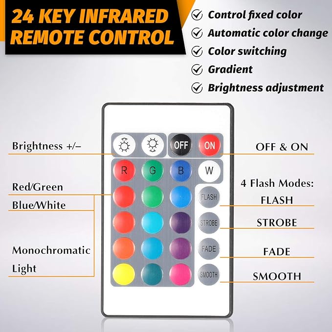 Honoson 4 Pieces 3D Night LED Lamp Base 16 Colors LED Lights Display Base with Remote Control and USB Cable, Lights Frame for Acrylic and Resin Glass, for Restaurant Room Shop in Black