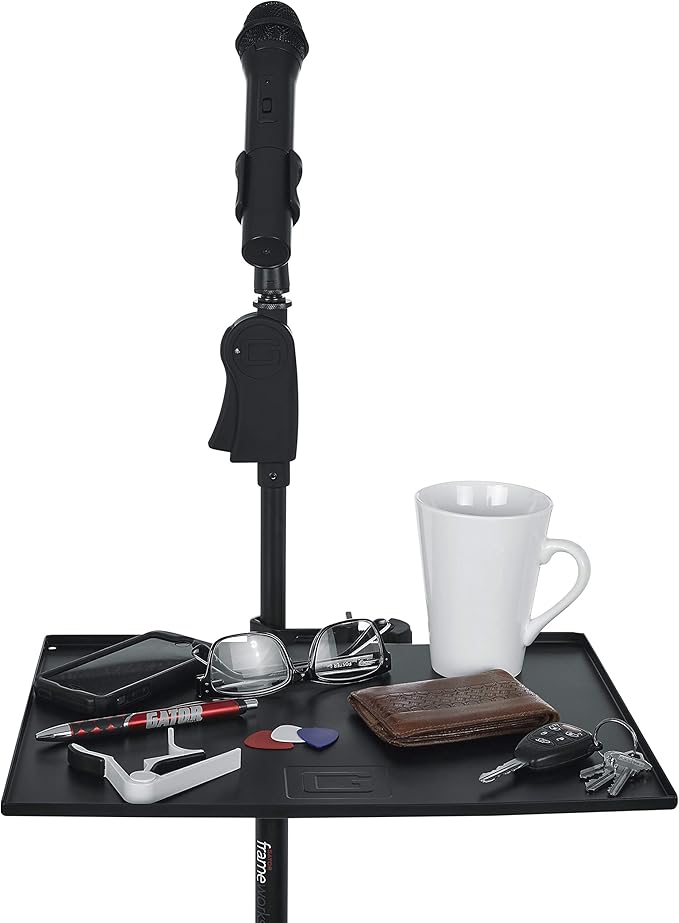 Gator Frameworks Microphone Stand Clamp-On Utility Shelf with 10 Pound Weight Capacity, 15" x 11" (GFW-SHELF1115)