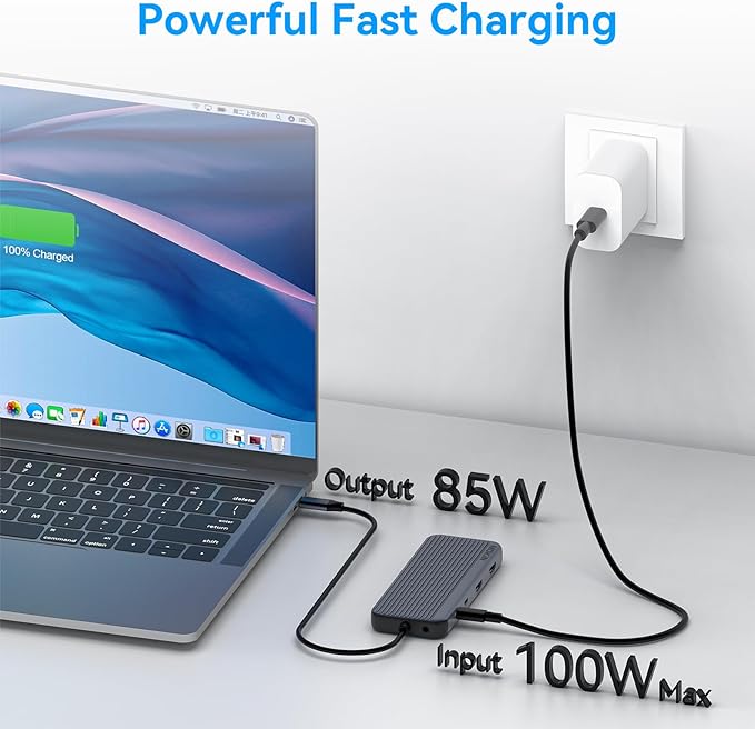 USB C Docking Station 3 HDMI, 12 in 1 Docking Station Triple Display, Dual Monitor Dock, Laptop USB-C Hub 3 HDMI with 10 Gbps, Ethernet, USB A/C 3.1, USB 2.0, 100W PD, Audio & Mic, SD