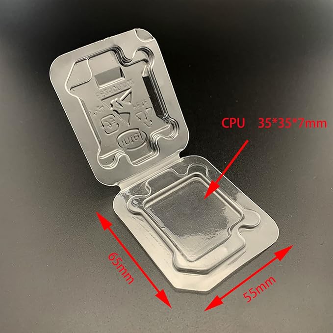 Computer CPU Case Tray Packaging Clamshell CPU Clamshell Container for CPU Holder Protector Box (20pcs CPU Clamshell Case for Intel)