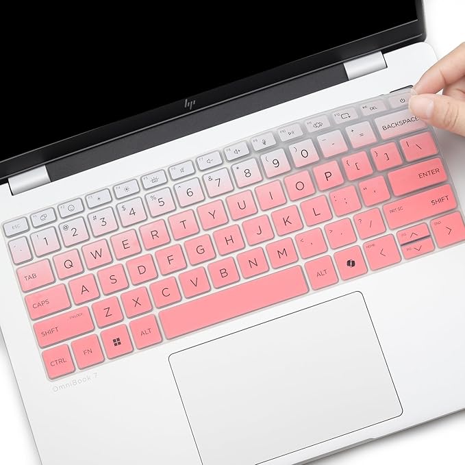 Keyboard Cover for 2026 2025 HP OmniBook 5 Next Gen AI 14" & OmniBook 7 14"/OmniBook 5 Flip 14" 14-he 14-fp 14-FR 14-fs 14-he0037nr 14t-fr000 14-fp0057nr 14-fs0000 (Not fit 14-fm 14-fk 14-ha)-OPink