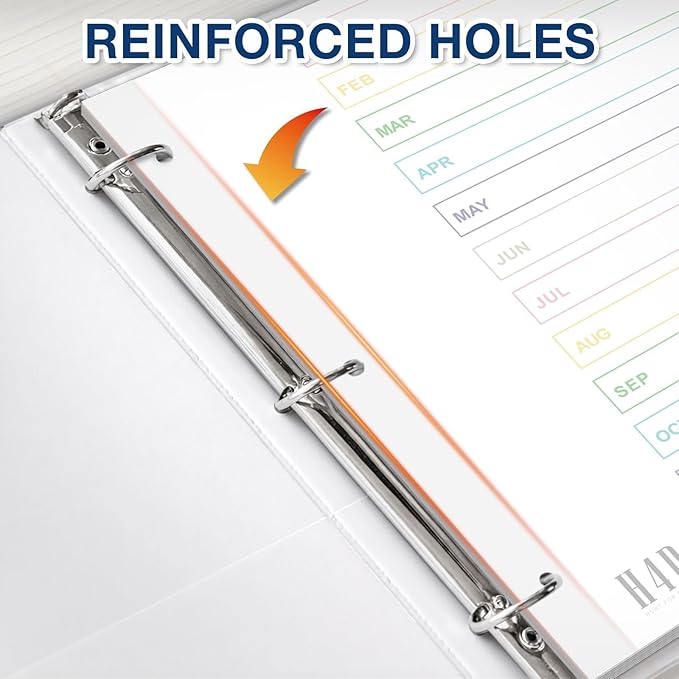 H4D Monthly Binder Dividers for 3-Ring Binder, Jan-Dec 12 Tab Dividers with Customizable Table of Contents, Multicolor Tabs, Reinforced Holes, Letter Size, Pastel, 2 Sets