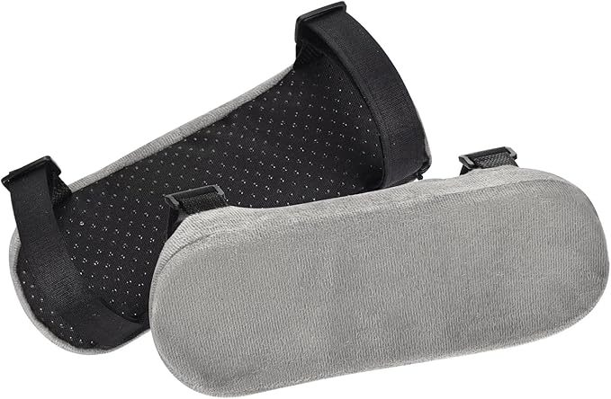 PATIKIL Office Chair Arm Pads, 2 pcs Office Chair Arm Cover Soft Office Chair Armrest Pads Memory Foam Cotton Removable Washable for Desk Computer Gaming, Gray