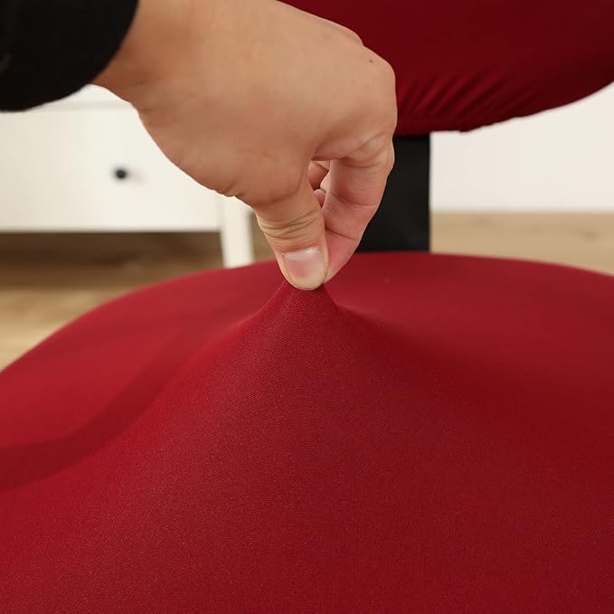 MIFXIN Computer Office Chair Cover 2 Piece Stretch Elastic Slipcovers Furniture Protector for Rotating Computer Chairs, Only Backrest Cover & Seat Cover, NO Chair (Red)