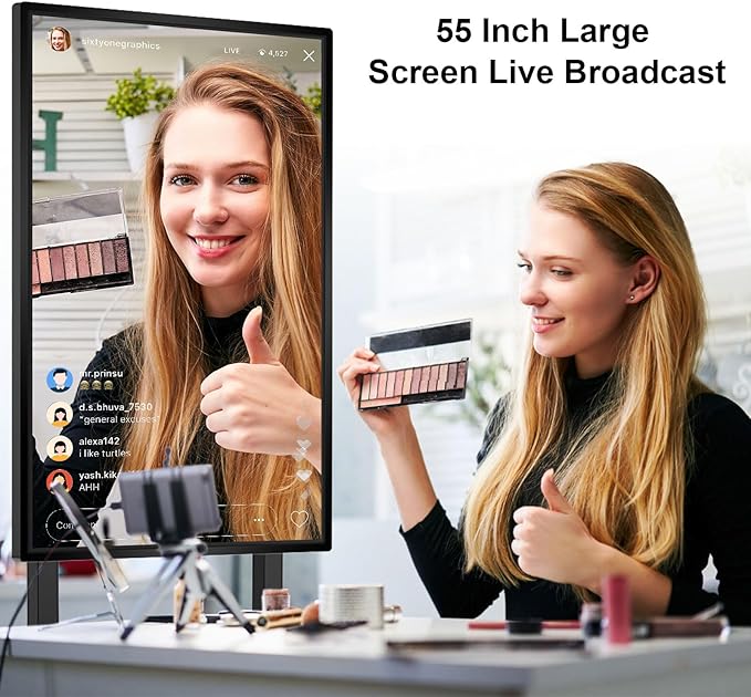 55" Smart Board, Electronic Interactive Smartboard for Classroom, Screen Mirroring, Android iOS 12, Digital Whiteboard for Presention Annotation Live Streaming(Wall Mount Included)
