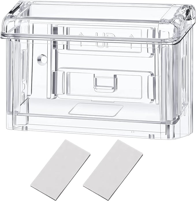 Vicenpal Outdoor Business Card Holder Wall Mount Acrylic Business Card Box Included Clear Holder Peel and Stick for Office Store Trucks Wall Outdoor 4.25 x 1.46 x 2.87 Inch (1 Piece)