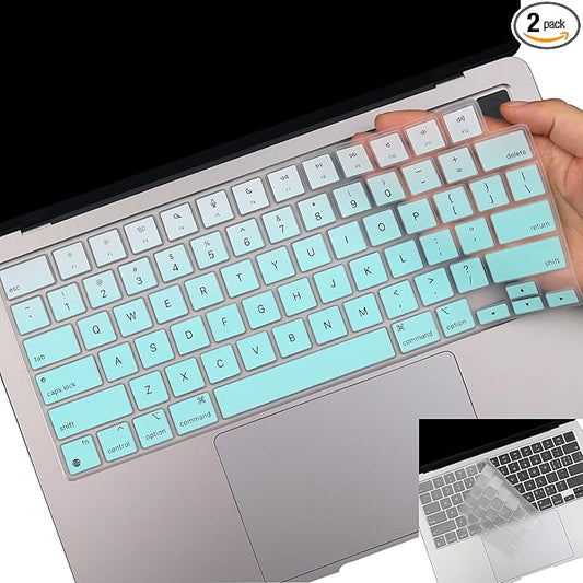 2 Pack Keyboard Cover Skin for 2026-2023 MacBook Air 13" 15" M5 M4 M3 M2, 2026-2021 MacBook Pro 14" 16" M5 M4 M3 M2 M1 Pro/Max, 14.2" 16.2" MacBook Pro /13.6" 15.3" MacBook Air, US,Ombremint