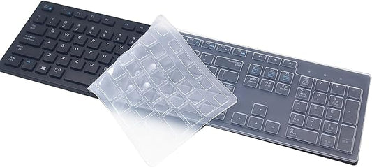 Keyboard Cover Skin Compatible for Dell KM636 KB216 KB216t KB216p Wireless/Wired Keyboard & Dell Optiplex 5250 3050 3240 5460 7450 7050, Inspiron AIO 3475/3670/3477 All-in One Desktop (Clear)