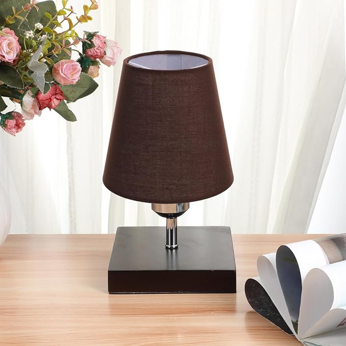Kichvoe Cloth Lamp Cover 5.51In Brown Fabric Lampshade Clip on for Table and Floor Lamps Decorative Lighting Accessories